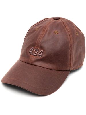 424 embossed-logo baseball cap - Brown
