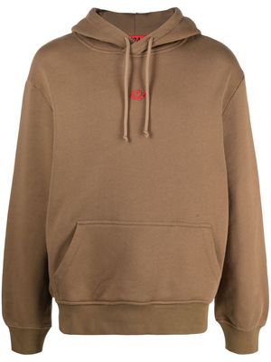 424 embroidered-logo cotton hoodie - Brown