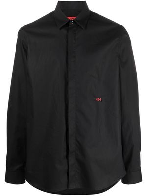 424 embroidered-logo cotton shirt - Black