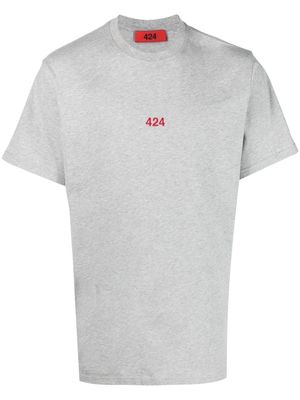 424 embroidered logo cotton T-shirt - Grey