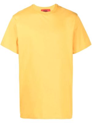 424 embroidered-logo cotton T-shirt - Yellow