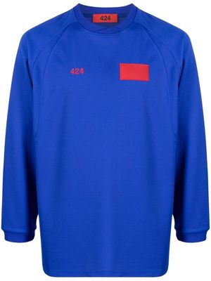 424 embroidered-logo detail T-shirt - Blue