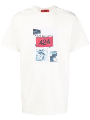 424 graphic-logo-print T-shirt - Neutrals
