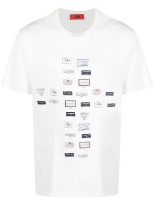424 graphic-print cotton T-shirt - White