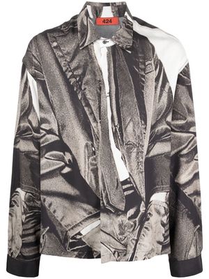 424 graphic-print long-sleeve shirt - Grey