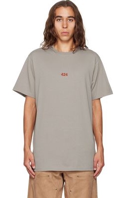424 Gray Embroidered T-Shirt