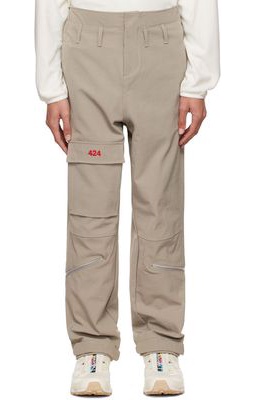 424 Gray Zip Pocket Cargo Pants