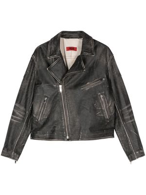 424 leather biker jacket - Black