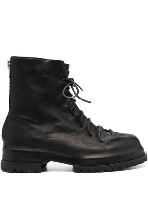 424 leather lace-up boots - 99 BLACK