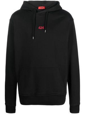 424 logo-embroidered drawstring hoodie - Black