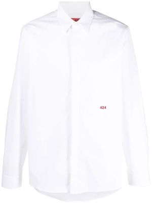 424 logo-embroidered long-sleeve shirt - White