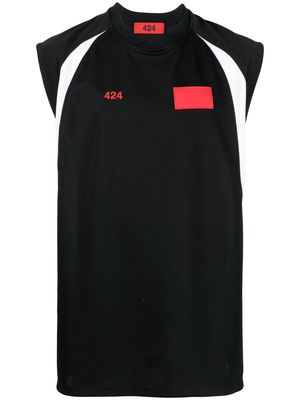 424 logo-embroidered sleeveless shirt - Black
