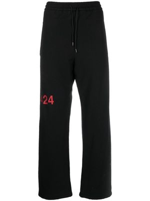 424 logo-print detail track pants - Black