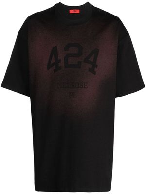 424 logo-print faded cotton T-shirt - Black