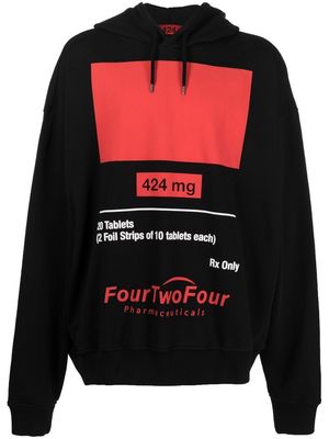424 logo-print pullover hoodie - Black
