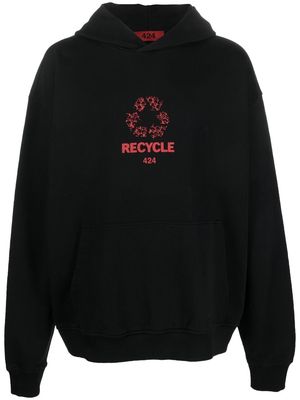 424 logo-print 'Recycle' hoodie - Black