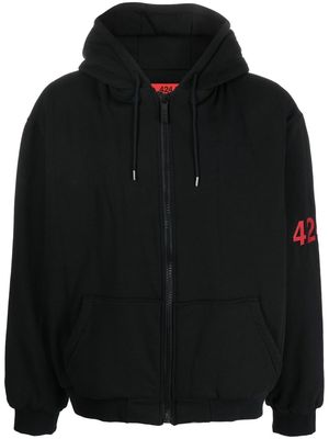 424 logo-print zipped hoodie - Black