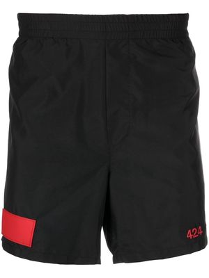 424 logo track shorts - Black
