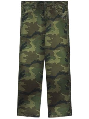 424 military print cotton trousers - Green