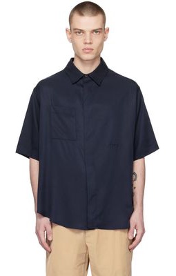 424 Navy Embroidered Shirt