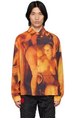 424 Orange Printed Shirt