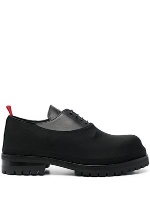 424 overlapping-panel leather derby shoes - Black