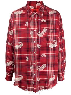 424 paisley-print flannel shirt - Red