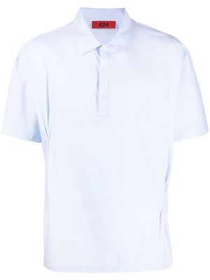 424 pinched-detail shortsleeved shirt - Blue