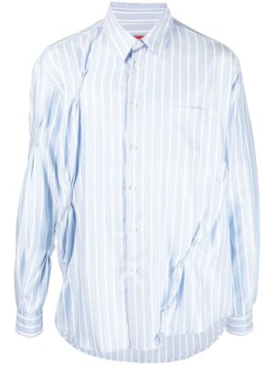 424 pinched striped shirt - Blue
