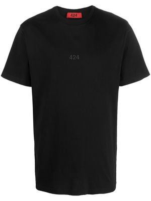 424 raised logo-detail cotton T-shirt - Black