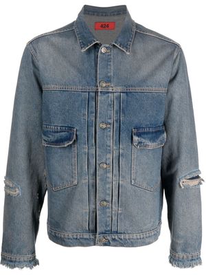 424 ripped denim jacket - Blue