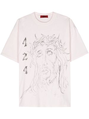 424 sketch-print cotton T-shirt - Pink