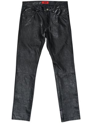 424 slim-fit leather trousers - Black