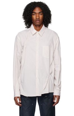 424 White & Beige Striped Shirt