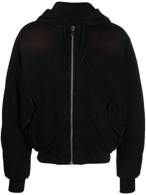 424 zip-up padded hooded jacket - Black