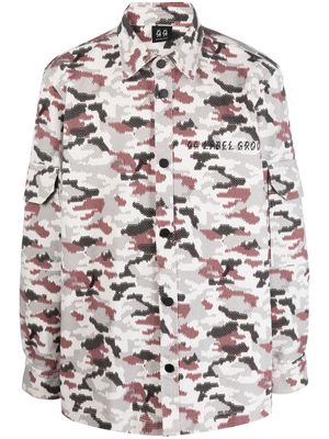 44 LABEL GROUP all-over camouflage-print shirt jacket - White