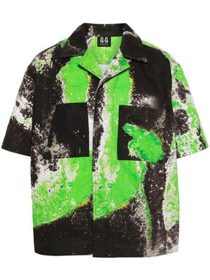 44 LABEL GROUP Corrosive abstract-print cotton shirt - Black