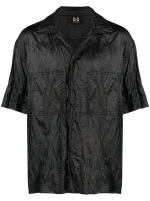 44 LABEL GROUP crinkled short-sleeve bowling shirt - Black