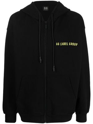 44 LABEL GROUP embroidered-logo detail hoodie - Black