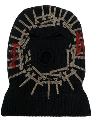 44 LABEL GROUP embroidered two-tone balaclava - Black
