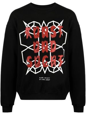 44 LABEL GROUP graphic-print cotton sweatshirt - Black