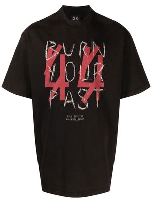 44 LABEL GROUP graphic-print crew-neck cotton T-shirt - Black