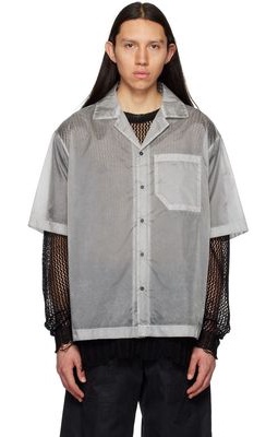 44 Label Group Gray Printed Shirt