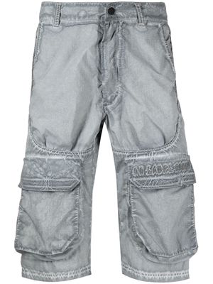 44 LABEL GROUP logo-embroidered cargo shorts - Grey