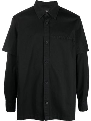 44 LABEL GROUP logo-embroidered long-sleeved shirt - Black