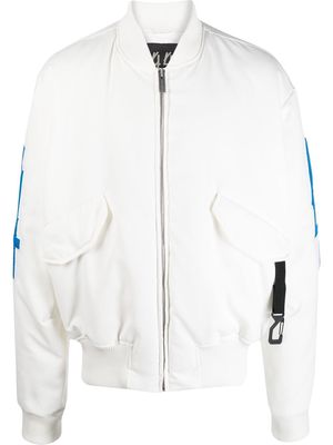 44 LABEL GROUP logo-print bomber jacket - White
