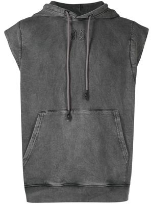 44 LABEL GROUP logo-print sleeveless hoodie - Grey