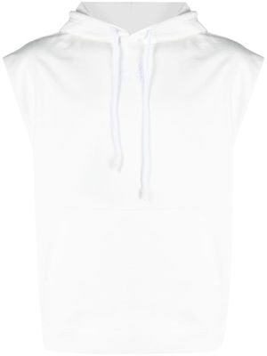 44 LABEL GROUP logo-print sleeveless hoodie - White
