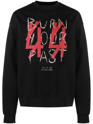44 LABEL GROUP Play With Fire cotton sweatshirt - Black