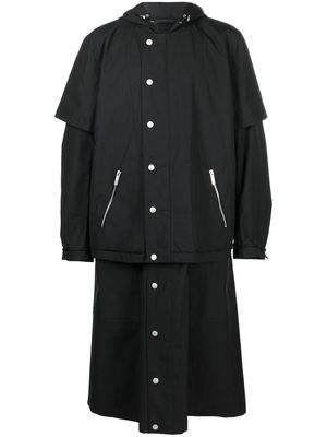 44 LABEL GROUP single-breasted trench coat - Black